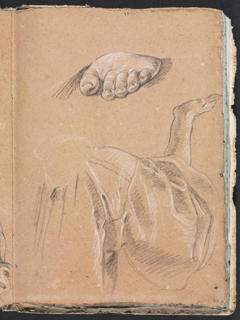 Studio di un piede sinistro e studio di un drappeggio con il braccio destro - Cleveland Museum of Art